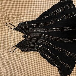 Free People Black Dress with Silver Accents